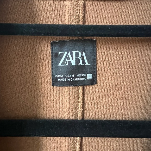 Zara Camel Lapel Coat Size M - Picture 3 of 5